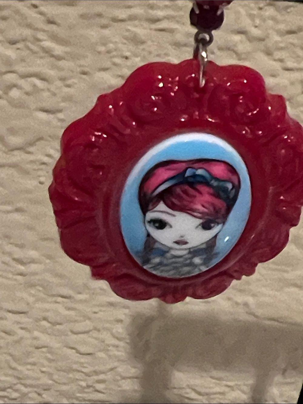 Torina Tarantino Red Framed Dorothy Wizard of Oz Portrait Drop Earrings - Picture 3 of 6
